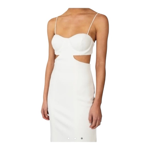 Misha Ivory Daisy Sweetheart Cutout Midi Bodycon Dress - Picture 3 of 8